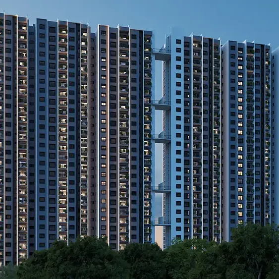 Amberstone Vectra, Sarjapur Road, artistic impression Twin towers linked by skywalk bridges at Amberstone Vectra